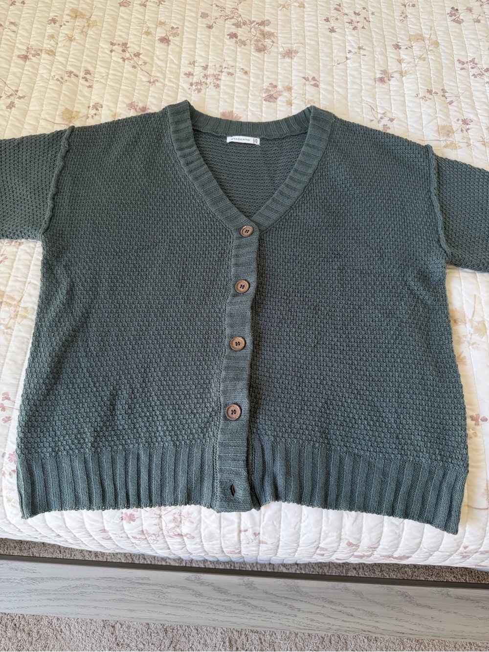 Staccato Olive Green V-Neck Button Cardigan